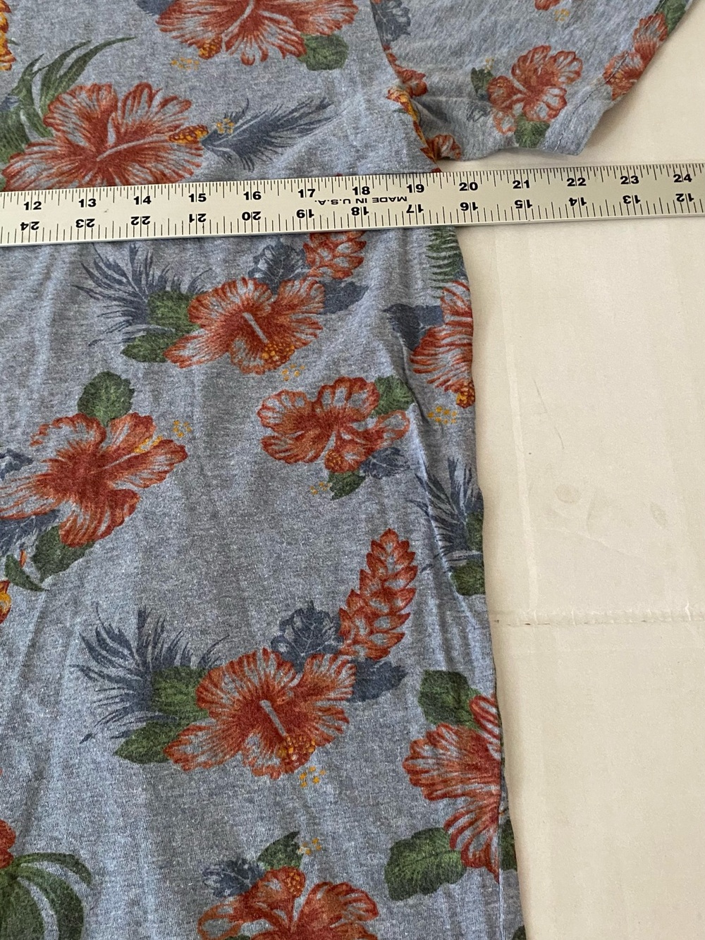 Vans Men's Floral Pocket T‑Shirt - Blue with Orange & Green Print Medium - Picture 5 of 7